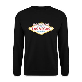 Welcome To Las Vegas Nevada Sign - Unisex Sweatshirt - black - Front - Alina (178cm) & Michal (187cm)