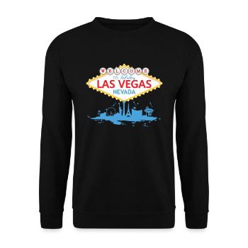 Welcome To Las Vegas Nevada Sign - Unisex Sweatshirt - black - Front - Alina (178cm) & Michal (187cm)