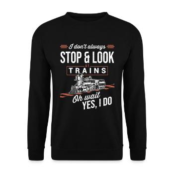 Locomotive locomotive à vapeur locomotive ferroviaire locomotive à vapeur - Sweat-shirt Unisexe - noir - Devant - Alina (178cm) & Michal (187cm)