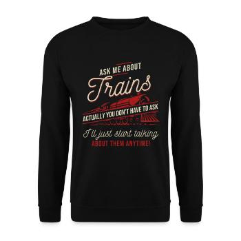 Locomotive locomotive à vapeur locomotive ferroviaire locomotive à vapeur - Sweat-shirt Unisexe - noir - Devant - Alina (178cm) & Michal (187cm)