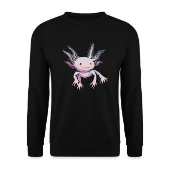 Axolotl Pet Lovers Gift - Unisex Sweatshirt - black - Front - Alina (178cm) & Michal (187cm)