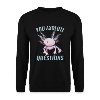 You Axolotl Questions Axolotl Amant - Sweat-shirt Unisexe - noir - Devant - Alina (178cm) & Michal (187cm)