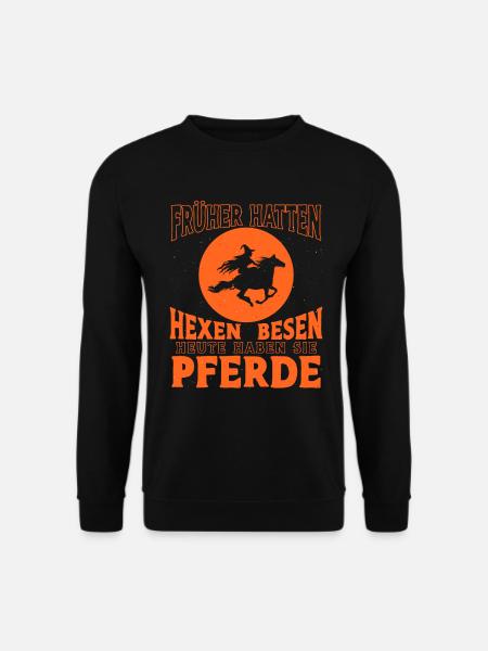 Hexe Reiterin Pferd Motiv Reiten Lustiger Pferde - Unisex Pullover - Schwarz