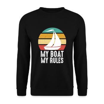 My Boat My Rules Sail Boat Kaptain - Sweat-shirt Unisexe - noir - Devant - Alina (178cm) & Michal (187cm)