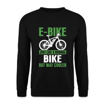 Funny E-Bike Bicycle Bike Quotes - Unisex Sweatshirt - black - Front - Alina (178cm) & Michal (187cm)