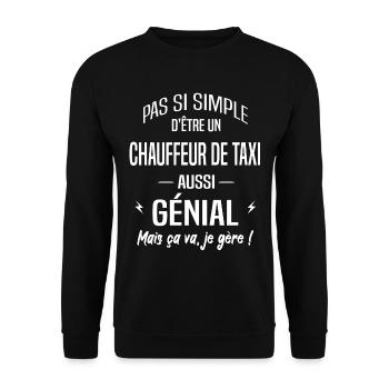 Chauffeur de taxi - Sweat-shirt Unisexe - noir - Devant - Alina (178cm) & Michal (187cm)