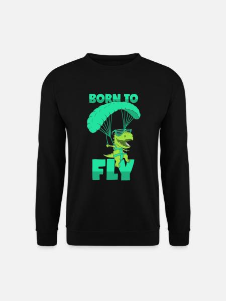 Paragliding T-Rex Fliegen Gleitschirmfliegen - Unisex Pullover - Schwarz