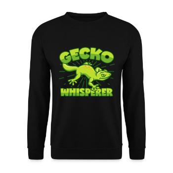 Gecko Whispering Lizard Salamander Lizard - Unisex Sweatshirt - black - Front - Alina (178cm) & Michal (187cm)