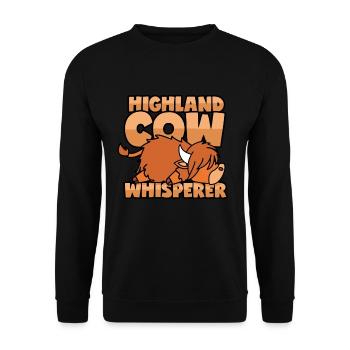 Chuchoteur de bétail des Highlands - Sweat-shirt Unisexe - noir - Devant - Alina (178cm) & Michal (187cm)