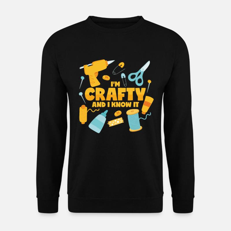 Basteln Spruch DIY Bastelnachmittag Kreativ - Unisex Pullover - Schwarz