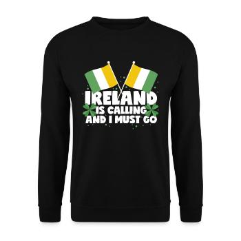 L’Irlande appelle et je dois aller en Irlande en disant - Sweat-shirt Unisexe - noir - Devant - Alina (178cm) & Michal (187cm)