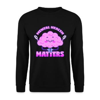 Mentale Gesundheit Psyche Therapie Gehirn - Unisex Pullover - Schwarz - Vorne - Alina (178cm) & Michal (187cm)