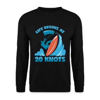 20 Knots Saying Kitesurfing Water Sports Kitesurfer - Unisex Sweatshirt - black - Front - Alina (178cm) & Michal (187cm)