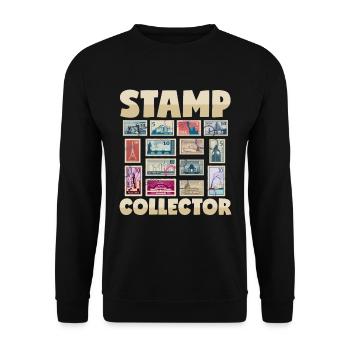 Briefmarkensammler Frankierte Briefe Post - Unisex Pullover - Schwarz - Vorne - Alina (178cm) & Michal (187cm)