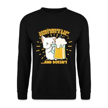 Schrödingers Katze Witz Bar Bier Physikwitz - Unisex Pullover - Schwarz - Vorne - Alina (178cm) & Michal (187cm)