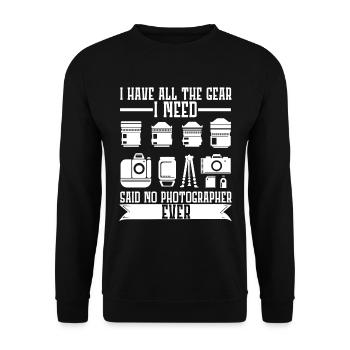 Photographe Photographie Appareil photo Photographe Cadeau - Sweat-shirt Unisexe - noir - Devant - Alina (178cm) & Michal (187cm)