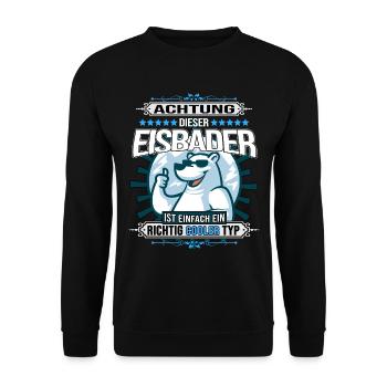eisbaden winterbader dieser eisbader eisbär polar - Unisex Pullover - Schwarz - Vorne - Alina (178cm) & Michal (187cm)