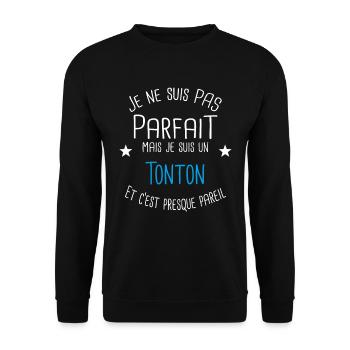 Tonton - Sweat-shirt Unisexe - noir - Devant - Alina (178cm) & Michal (187cm)