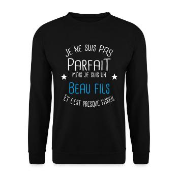 Beau fils - Sweat-shirt Unisexe - noir - Devant - Alina (178cm) & Michal (187cm)