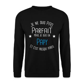 Papy - Sweat-shirt Unisexe - noir - Devant - Alina (178cm) & Michal (187cm)