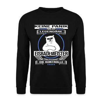 eisbad winterbader eisbader eisbademeister king - Unisex Pullover - Schwarz - Vorne - Alina (178cm) & Michal (187cm)