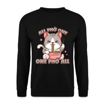 Phở Cat Vietnamese Pho Soup Pun - Unisex Sweatshirt - black - Front - Alina (178cm) & Michal (187cm)