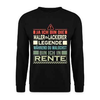 maler und lackierer rente legendärer malermeister - Unisex Pullover - Schwarz - Vorne - Alina (178cm) & Michal (187cm)