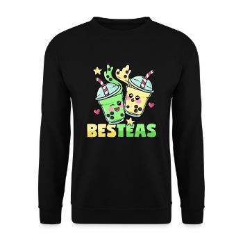 Bubble Tea Friendship Besties BesTeas - Unisex Sweatshirt - black - Front - Alina (178cm) & Michal (187cm)
