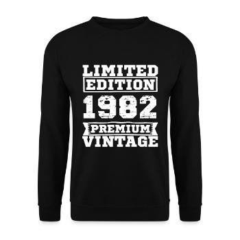 Vintage 1982 funny Birthday Quotes 40 Years 1982 - Unisex Pullover - Schwarz - Vorne - Alina (178cm) & Michal (187cm)