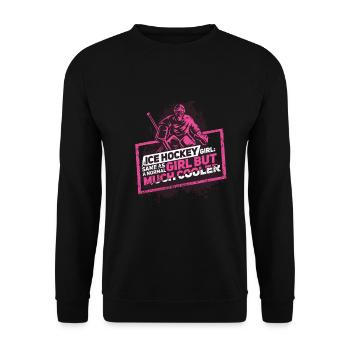 Eishockey Mädchen Frau Torhüter - Unisex Pullover - Schwarz - Vorne - Alina (178cm) & Michal (187cm)