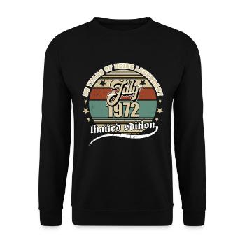50. Geburtstag Juli 1972 Jahrgang 50 Jahre Legend - Unisex Pullover - Schwarz - Vorne - Alina (178cm) & Michal (187cm)