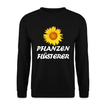 Gärtner Spruch Hobby Pflanzen Flüsterer Sonnen - Unisex Pullover - Schwarz - Vorne - Alina (178cm) & Michal (187cm)