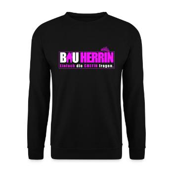 Damen Bauherrin Hausbau Humor Richtfest Hauskauf - Unisex Pullover - Schwarz - Vorne - Alina (178cm) & Michal (187cm)
