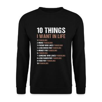 10 Things I Want In Life Pangolin - Unisex Pullover - Schwarz - Vorne - Alina (178cm) & Michal (187cm)