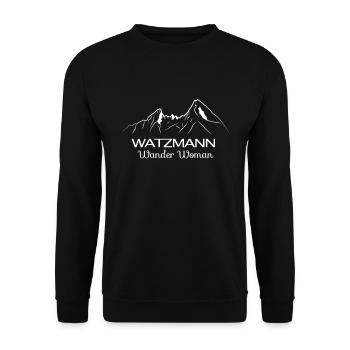 Montagne Watzmann Cœur des Alpes Wander Woman - Sweat-shirt Unisexe - noir - Devant - Alina (178cm) & Michal (187cm)