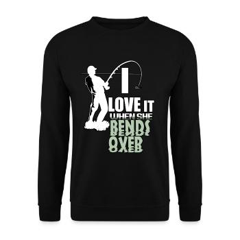 I love it when she bends funny angel - Unisex Sweatshirt - black - Front - Alina (178cm) & Michal (187cm)