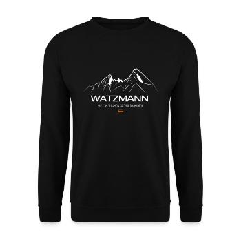 Montagne de Watzmann Le cœur des Alpes - Sweat-shirt Unisexe - noir - Devant - Alina (178cm) & Michal (187cm)