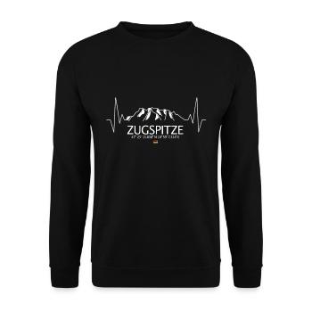 Montagne de Zugspitze battement de cœur pouls ECG - Sweat-shirt Unisexe - noir - Devant - Alina (178cm) & Michal (187cm)
