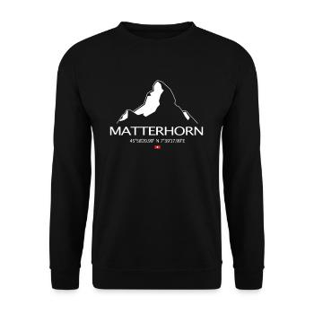 Matterhorn Mountain Heart of the alps - Unisex Sweatshirt - black - Front - Alina (178cm) & Michal (187cm)
