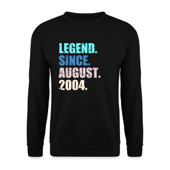 18 years old legend since August 2004 18th birth - Unisex Sweatshirt - black - Front - Alina (178cm) & Michal (187cm)