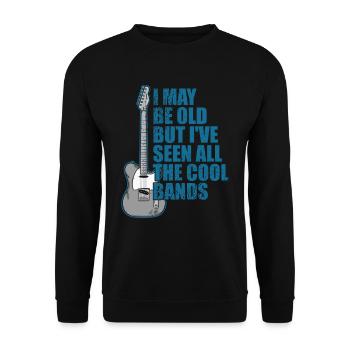 I may be old, but I have all the cool - Unisex Sweatshirt - black - Front - Alina (178cm) & Michal (187cm)