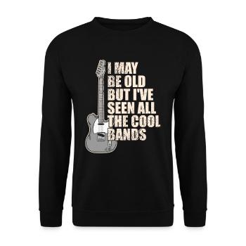 I may be old, but I have all the cool - Unisex Sweatshirt - black - Front - Alina (178cm) & Michal (187cm)