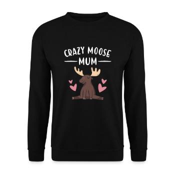 Elk Crazy Moose Maman Orignal - Sweat-shirt Unisexe - noir - Devant - Alina (178cm) & Michal (187cm)