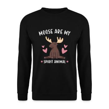 Elk Moose Are My Spirit Animal Moose - Unisex Sweatshirt - black - Front - Alina (178cm) & Michal (187cm)