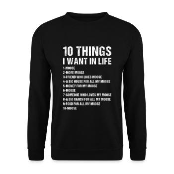 Elk 5 choses que je veux dans la vie Orignal - Sweat-shirt Unisexe - noir - Devant - Alina (178cm) & Michal (187cm)