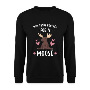 Elk échangera son frère contre un orignal - Sweat-shirt Unisexe - noir - Devant - Alina (178cm) & Michal (187cm)