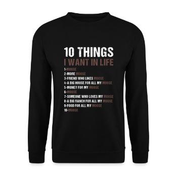 Elk 5 choses que je veux dans la vie Orignal - Sweat-shirt Unisexe - noir - Devant - Alina (178cm) & Michal (187cm)