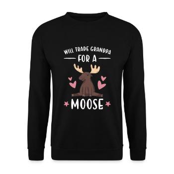Elk Will Trade Grandpa For A Moose - Unisex Sweatshirt - black - Front - Alina (178cm) & Michal (187cm)