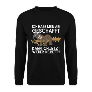 Sloth Faulenzer Süßes Faultier Geschenk - Unisex Pullover - Schwarz - Vorne - Alina (178cm) & Michal (187cm)