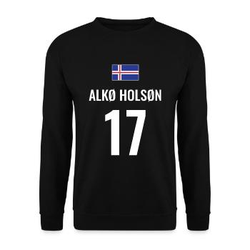Fußball Sauf Trikot Island Mallorca Party Gruppen - Unisex Pullover - Schwarz - Vorne - Alina (178cm) & Michal (187cm)